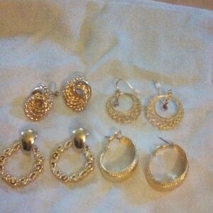 Elegant Gold-Tone Earring Set